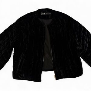 Zara Women's Elegant Black Teddy Jacket